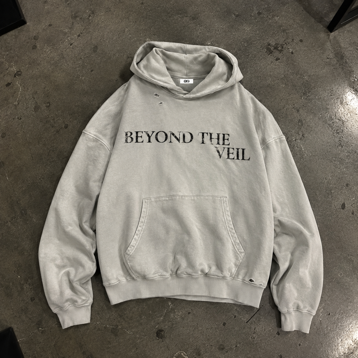 GNOSTA'S "BEYOND THE VEIL" DISTRESSED OVERSIZE HOODIE