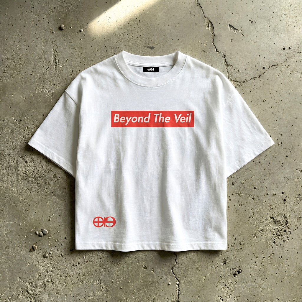 INSPO BEYOND THE VEIL WHITE CROPPED T-SHIRT