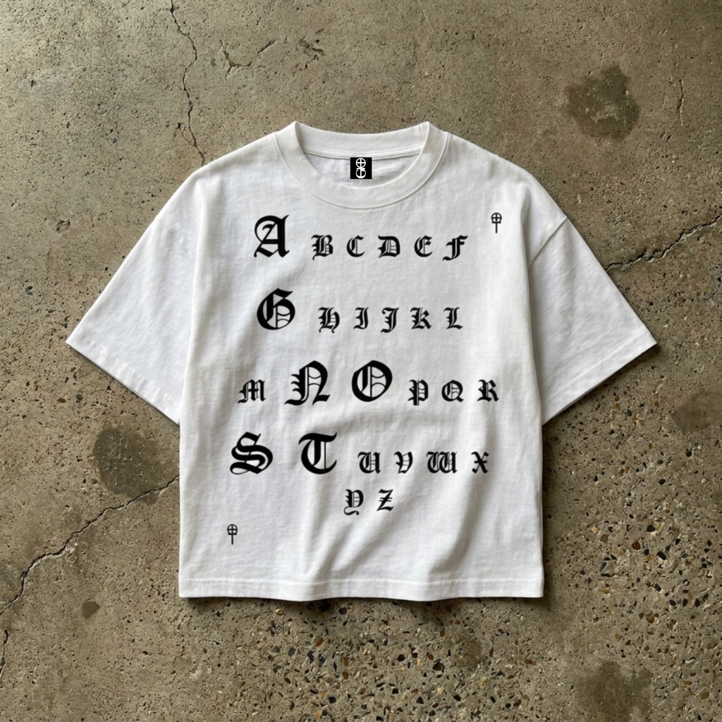 GNOSTA'S "ABC" CROPPED T-SHIRT