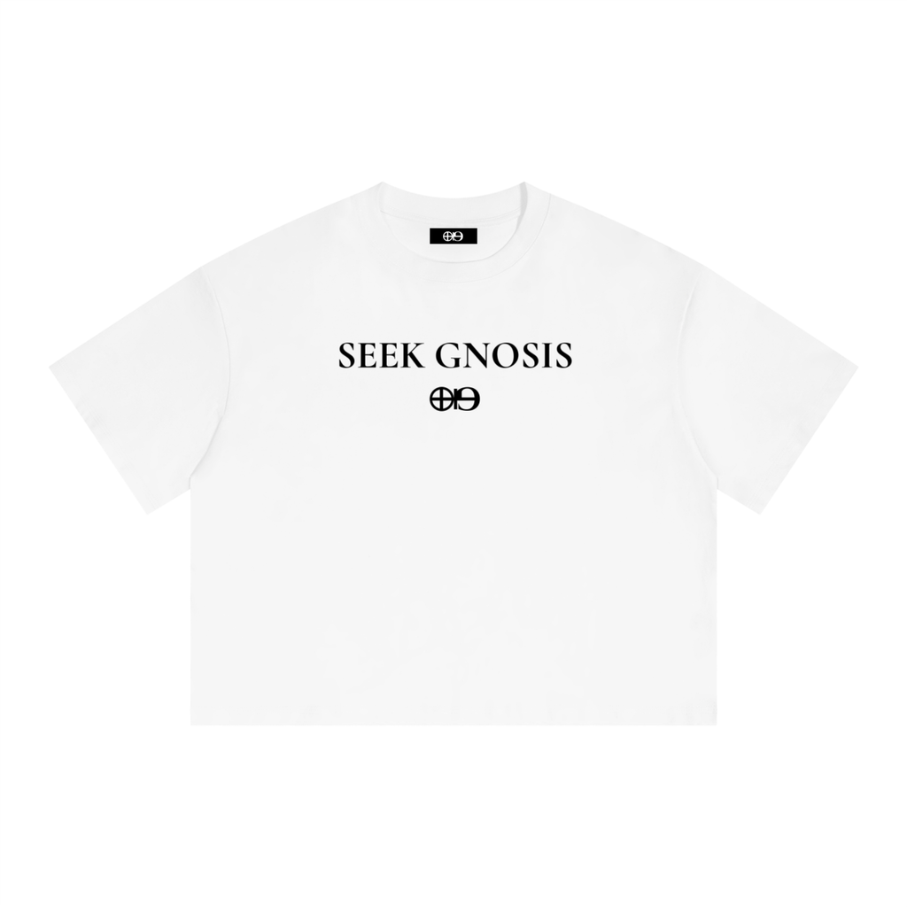 GNOSTA'S "SEEK GNOSIS" CROPPED T-SHIRT