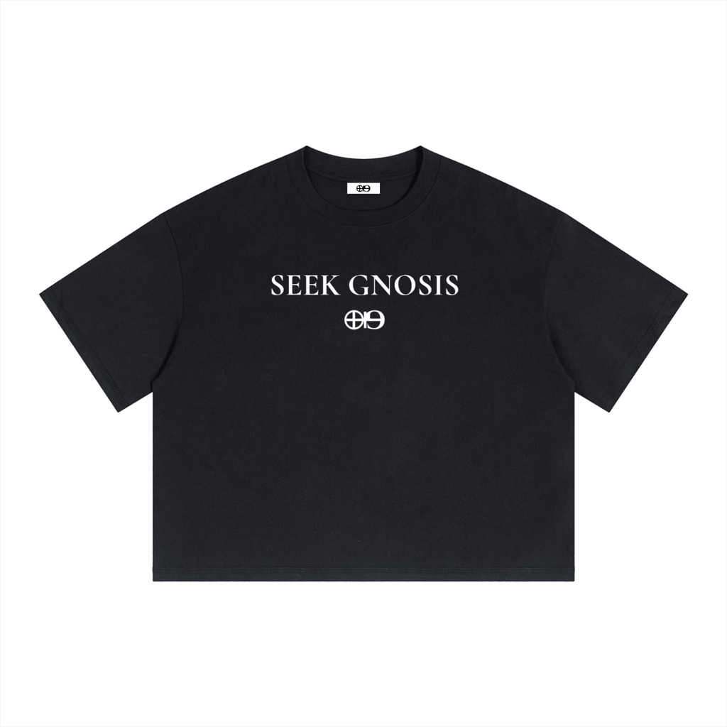GNOSTA'S "SEEK GNOSIS" CROPPED T-SHIRT