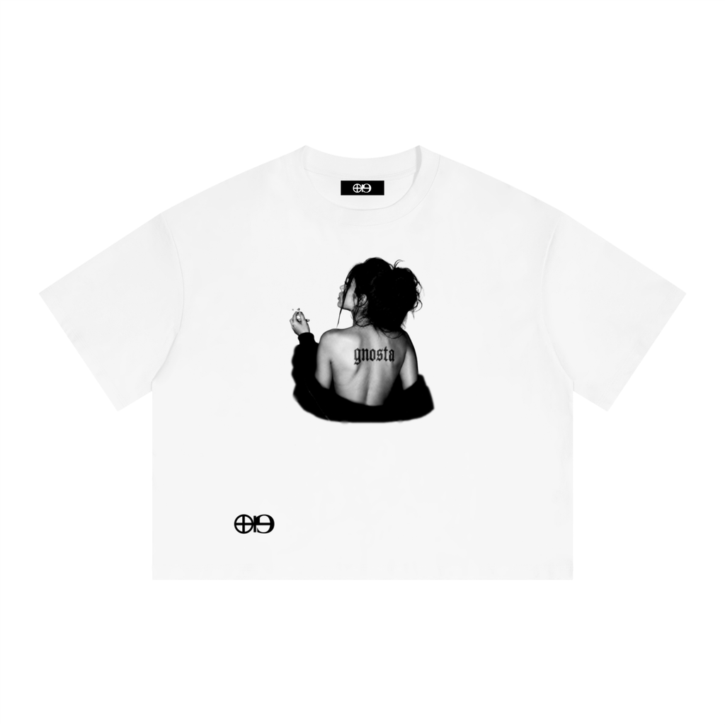 GNOSTA'S "SMOKED GNOSTA" CROPPED T-SHIRT