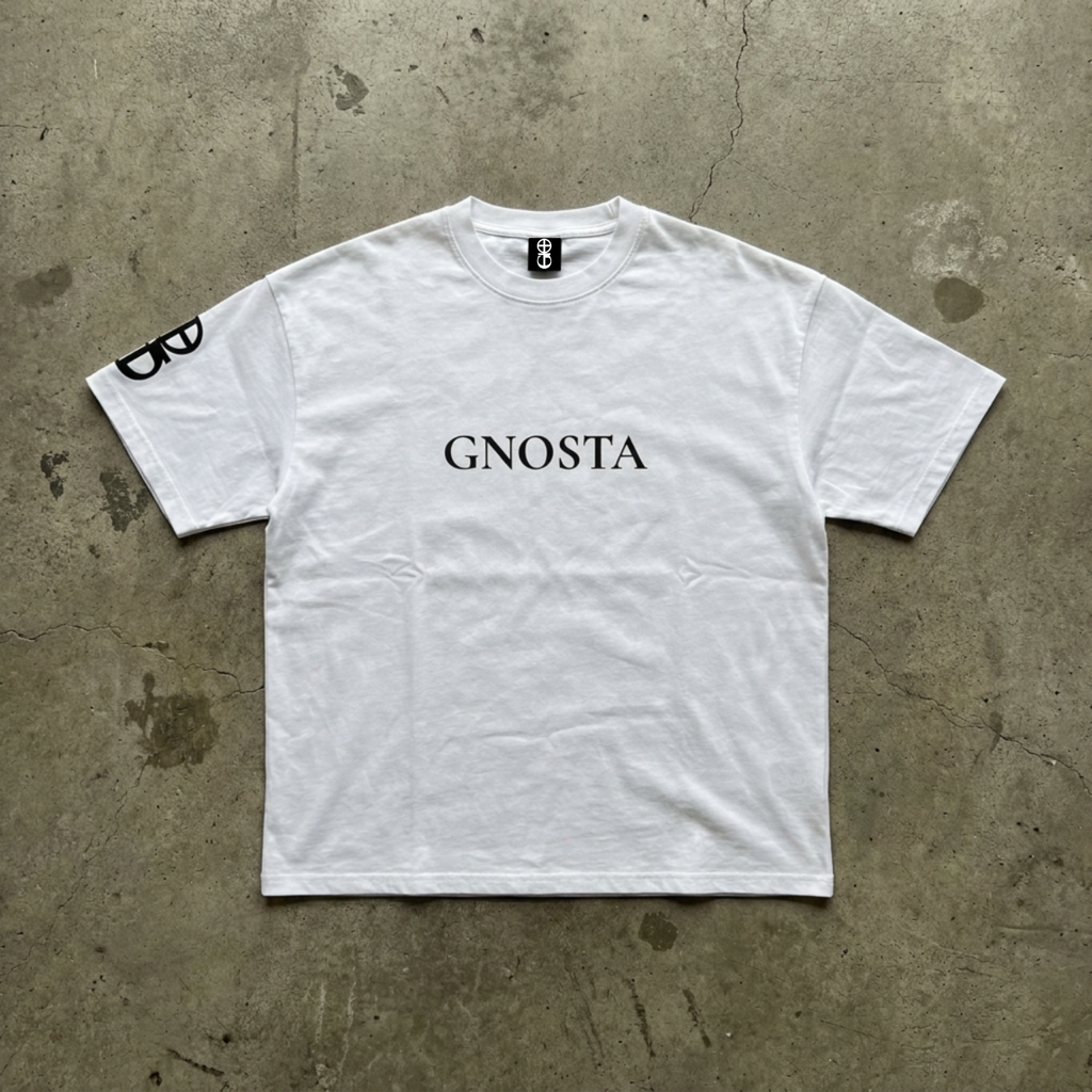 GNOSTA'S "WHITE SUBSCRIPTIONE" T-SHIRT